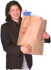 woman with groceries